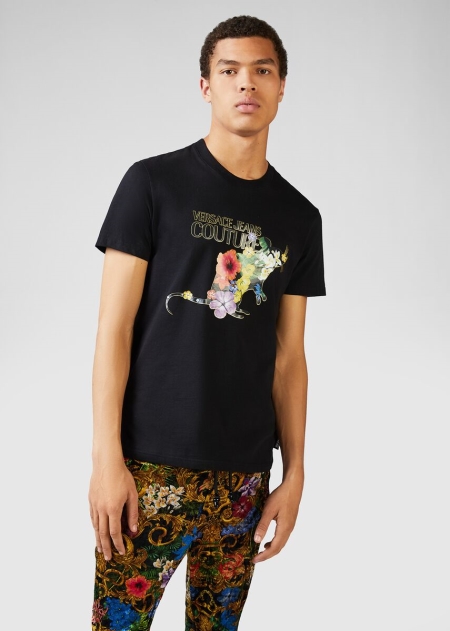 Versace Floral Logo T-shirt Herr - 905378OXT